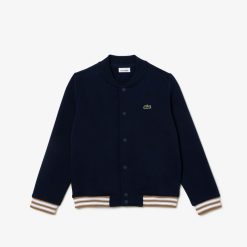 Vetements Garcon | LACOSTE Sweatshirt Boutonne Enfant Lacoste En Molleton