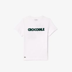 Vetements Fille | LACOSTE T-Shirt En Coton Imprime Crocodile