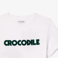 Vetements Fille | LACOSTE T-Shirt En Coton Imprime Crocodile