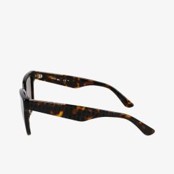 Lunettes De Soleil | LACOSTE Lunettes De Soleil Croco Skin Rectangulaires En Acetate