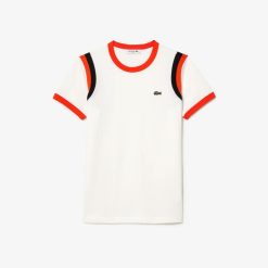 T-Shirts | LACOSTE T-Shirt Avec Details Contrastes En Jersey De Coton Pima