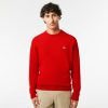 Pullovers | LACOSTE Pull A Col Rond En Laine Unie