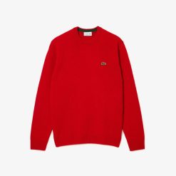 Pullovers | LACOSTE Pull A Col Rond En Laine Unie