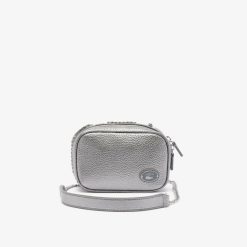 Sacs A Bandouliere | LACOSTE Sac Carre Origin Croc Bandouliere Femme Lacoste En Cuir Graine