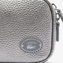 Sacs A Bandouliere | LACOSTE Sac Carre Origin Croc Bandouliere Femme Lacoste En Cuir Graine