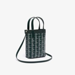 Sacs A Bandouliere | LACOSTE Mini Sac Cabas Zely Monogramme En Toile Enduite