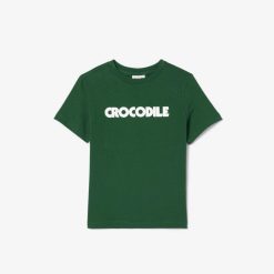 Vetements Fille | LACOSTE T-Shirt En Coton Imprime Crocodile