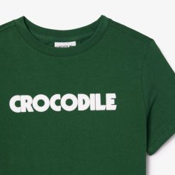 Vetements Fille | LACOSTE T-Shirt En Coton Imprime Crocodile