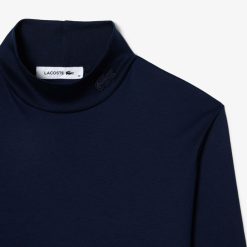 T-Shirts | LACOSTE Col Roule A Manches Longues En Coton Uni