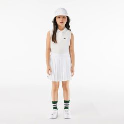 Vetements Fille | LACOSTE Jupe Plissee Avec Shorty Integre