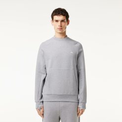 Sweatshirts | LACOSTE Sweatshirt Jogger A Col Rond En Coton Melange Avec Poche Kangourou