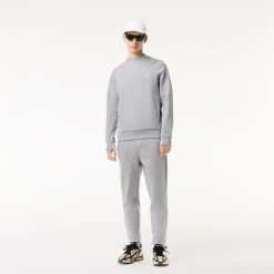 Sweatshirts | LACOSTE Sweatshirt Jogger A Col Rond En Coton Melange Avec Poche Kangourou