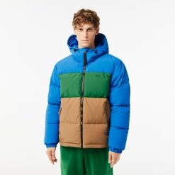 Manteaux & Vestes | LACOSTE Doudoune Color-Block Deperlante En Duvet Avec Capuche