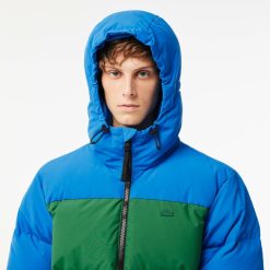 Manteaux & Vestes | LACOSTE Doudoune Color-Block Deperlante En Duvet Avec Capuche