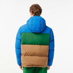 Manteaux & Vestes | LACOSTE Doudoune Color-Block Deperlante En Duvet Avec Capuche