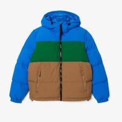 Manteaux & Vestes | LACOSTE Doudoune Color-Block Deperlante En Duvet Avec Capuche