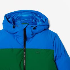 Manteaux & Vestes | LACOSTE Doudoune Color-Block Deperlante En Duvet Avec Capuche