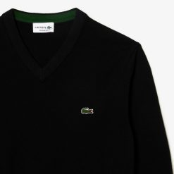 Pullovers | LACOSTE Pull A Col V En Coton Biologique Uni