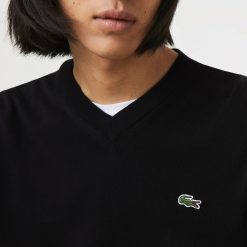 Pullovers | LACOSTE Pull A Col V En Coton Biologique Uni