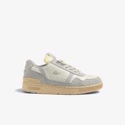 Sneakers | LACOSTE Sneakers T-Clip Homme Lacoste En Cuir Ton Sur Ton