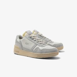 Sneakers | LACOSTE Sneakers T-Clip Homme Lacoste En Cuir Ton Sur Ton