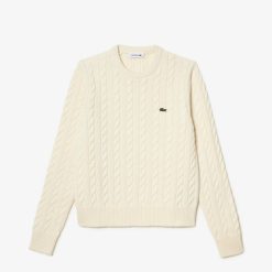 Pullovers | LACOSTE Pull A Torsades Moulinees En Laine Et Coton