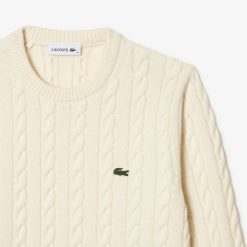 Pullovers | LACOSTE Pull A Torsades Moulinees En Laine Et Coton