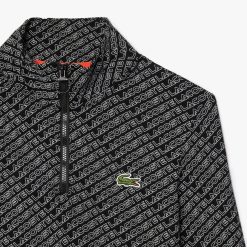 Polos | LACOSTE Polo Manches Longues Col Zippe Imprime Sigle