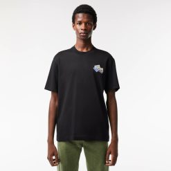 T-Shirts | LACOSTE T-Shirt En Jersey De Coton Epais Avec Badges