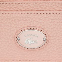 Portefeuilles & Petite Maroquinerie | LACOSTE Porte-Cartes Femme Origin Croc Lacoste Avec Mousqueton En Cuir Graine