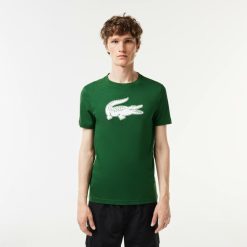 Vetements De Sport | LACOSTE T-Shirt Lacoste Sport En Jersey Respirant Imprime Crocodile 3D