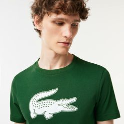 Vetements De Sport | LACOSTE T-Shirt Lacoste Sport En Jersey Respirant Imprime Crocodile 3D