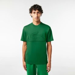 T-Shirts | LACOSTE T-Shirt Relaxed Fit En Jersey Avec Badge Matelasse