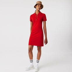 Robes & Jupes | LACOSTE Robe Polo En Pique De Coton Stretch