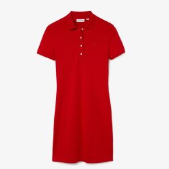 Robes & Jupes | LACOSTE Robe Polo En Pique De Coton Stretch