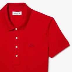 Robes & Jupes | LACOSTE Robe Polo En Pique De Coton Stretch