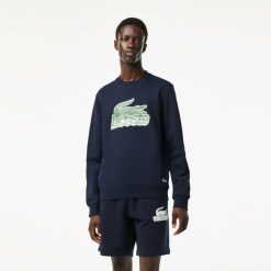 Sweatshirts | LACOSTE Sweatshirt Col Rond Homme Lacoste En Molleton