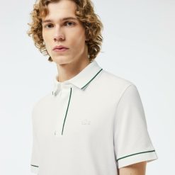 Polos | LACOSTE Polo Smart Paris En Coton Stretch Lisere Contraste