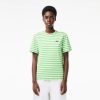 T-Shirts | LACOSTE T-Shirt Femme Loose Fit Lacoste A Rayures En Jersey De Coton