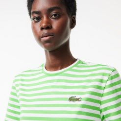 T-Shirts | LACOSTE T-Shirt Femme Loose Fit Lacoste A Rayures En Jersey De Coton