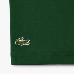 T-Shirts | LACOSTE T-Shirt En Coton Message Effet Pique Au Dos