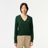 Pullovers | LACOSTE Pull Col V En Double Face De Coton