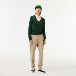 Pullovers | LACOSTE Pull Col V En Double Face De Coton