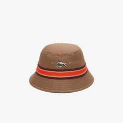 Chapeaux & Casquettes | LACOSTE Bob En Gabardine De Coton Avec Bandes Contrastees