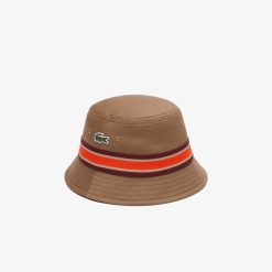 Chapeaux & Casquettes | LACOSTE Bob En Gabardine De Coton Avec Bandes Contrastees