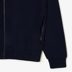 Sweatshirts | LACOSTE Sweatshirt Jogger Zippe Homme Regular Fit Lacoste En Molleton Gratte