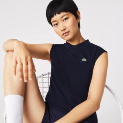 Vetements De Sport | LACOSTE Polo Sans Manche Femme Golf Lacoste Sport Ultra-Dry En Coton Biologique