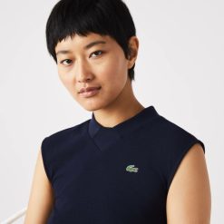 Vetements De Sport | LACOSTE Polo Sans Manche Femme Golf Lacoste Sport Ultra-Dry En Coton Biologique