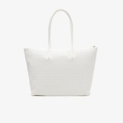 Sacs A Main & Cabas | LACOSTE Grand Sac Cabas Femme Lacoste L.12.12 Avec Texture Perforee