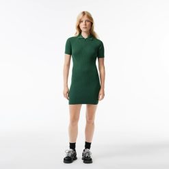 Robes & Jupes | LACOSTE Robe Polo Femme Lacoste En Maille